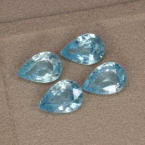 3,60 ct natürliche Cyan-Blau Zirkon-Edelsteine, Birnenform, VVS-VS
