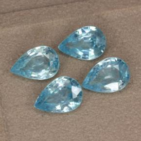 3,60 ct natürliche Cyan-Blau Zirkon-Edelsteine, Birnenform, VVS-VS