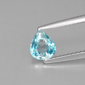 0,87 ctw natürlicher blauer Zirkon, Birnenform, VS