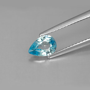 0,82 ctw natürlicher blauer Zirkon, Birnenform, VS
