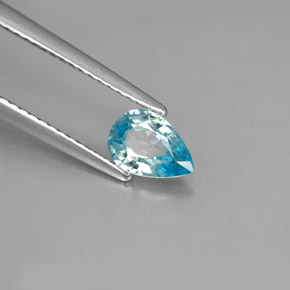 0,82 ctw natürlicher blauer Zirkon, Birnenform, VS