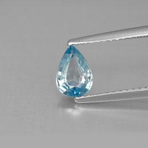 1,03 ctw natürlicher blauer Zirkon, Birnenform, VS