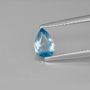 0,81 ctw natürlicher blauer Zirkon, Birnenform, VS