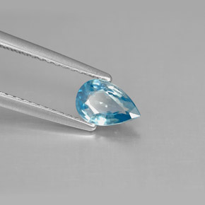 0,81 ctw natürlicher blauer Zirkon, Birnenform, VS