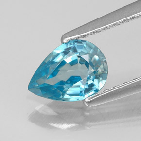 0,99 ctw natürlicher blauer Zirkon, Birnenform, VS
