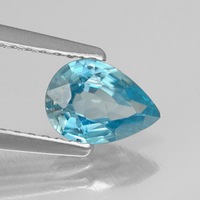 0,99 ctw natürlicher blauer Zirkon, Birnenform, VS