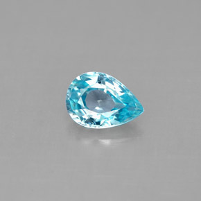 0,99 ctw natürlicher blauer Zirkon, Birnenform, VS