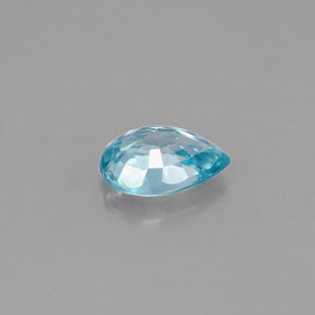 0,99 ctw natürlicher blauer Zirkon, Birnenform, VS