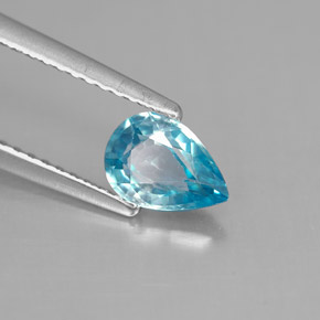 0,99 ctw natürlicher blauer Zirkon, Birnenform, VS