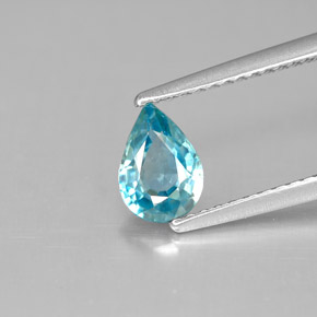 1,00 ctw natürlicher blauer Zirkon, Birnenform, VVS-VS