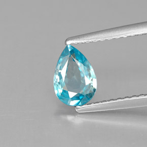 0,89 ctw natürlicher blauer Zirkon, Birnenform, VVS-VS