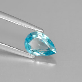 0,89 ctw natürlicher blauer Zirkon, Birnenform, VVS-VS