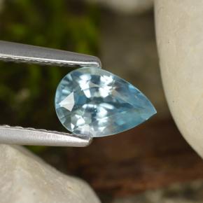 0,92 ctw natürlicher blauer Zirkon, Birnenform, VVS-VS