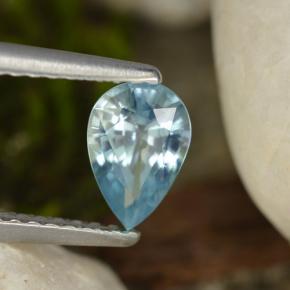 0,92 ctw natürlicher blauer Zirkon, Birnenform, VVS-VS