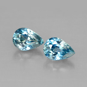  ct natürliche blauer Zirkon-Edelsteine, Birnenform, VVS-VS