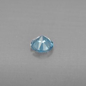 0,68 ctw natürlicher blauer Zirkon, Rundschliff, VVS-VS