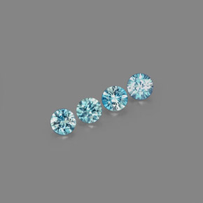  ct natürliche blauer Zirkon-Edelsteine, Rundschliff, VVS-VS