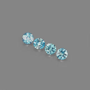  ct natürliche blauer Zirkon-Edelsteine, Rundschliff, VVS-VS