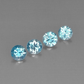  ct natürliche blauer Zirkon-Edelsteine, Rundschliff, VVS-VS