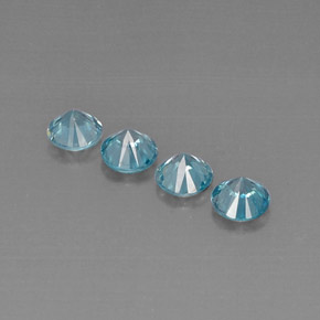  ct natürliche blauer Zirkon-Edelsteine, Rundschliff, VVS-VS