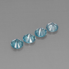  ct natürliche blauer Zirkon-Edelsteine, Rundschliff, VVS-VS