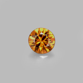 0,88 ctw natürlicher orangefarbener Zirkon, Rundschliff, VS