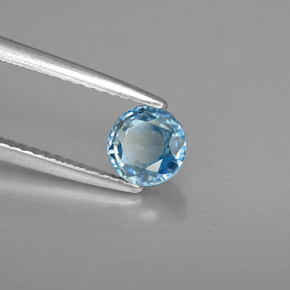 1,17 ctw natürlicher blauer Zirkon, Rundschliff, VVS-VS