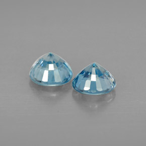  ct natürliche blauer Zirkon-Edelsteine, Rundschliff, VVS-VS