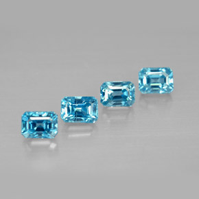  ct natürliche blauer Zirkon-Edelsteine, Smaragdschliff, VVS