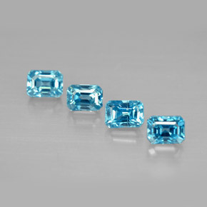  ct natürliche blauer Zirkon-Edelsteine, Smaragdschliff, VVS