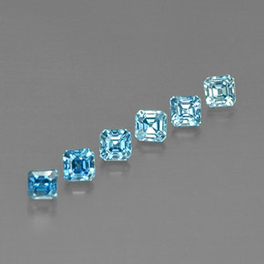  ct natürliche blauer Zirkon-Edelsteine, Smaragdschliff, VVS
