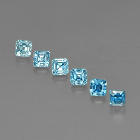  ct natürliche blauer Zirkon-Edelsteine, Smaragdschliff, VVS