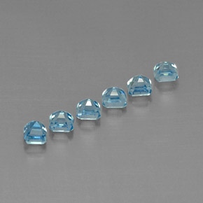  ct natürliche blauer Zirkon-Edelsteine, Smaragdschliff, VVS
