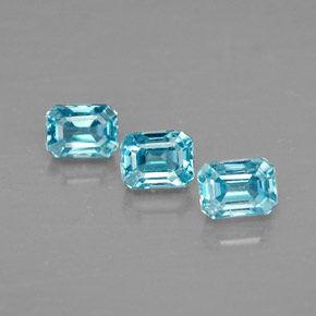  ct natürliche blauer Zirkon-Edelsteine, Smaragdschliff, VVS