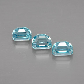  ct natürliche blauer Zirkon-Edelsteine, Smaragdschliff, VVS