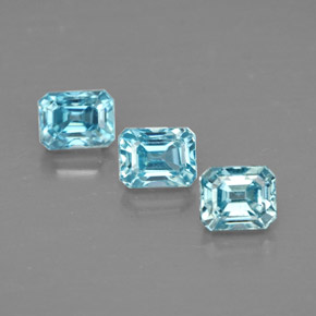  ct natürliche blauer Zirkon-Edelsteine, Smaragdschliff, VVS