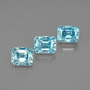  ct natürliche blauer Zirkon-Edelsteine, Smaragdschliff, VVS