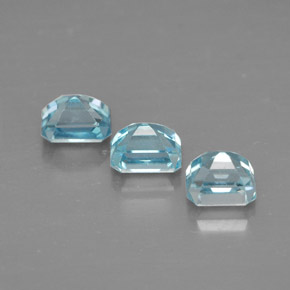  ct natürliche blauer Zirkon-Edelsteine, Smaragdschliff, VVS