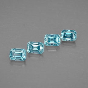  ct natürliche blauer Zirkon-Edelsteine, Smaragdschliff, VVS