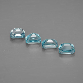  ct natürliche blauer Zirkon-Edelsteine, Smaragdschliff, VVS