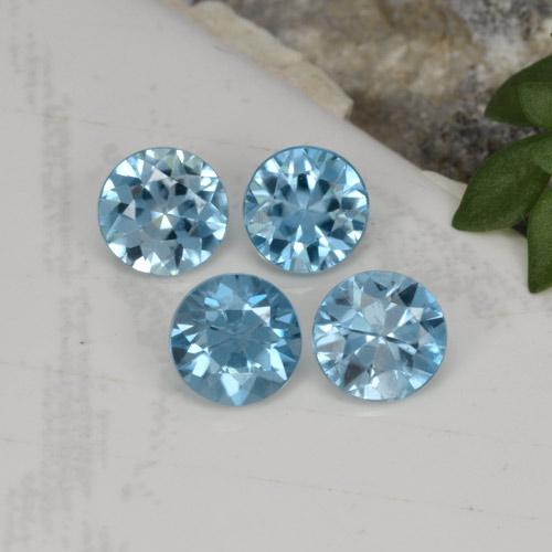 2,00 ct natürliche blauer Zirkon-Edelsteine, Rundschliff, VVS-VS