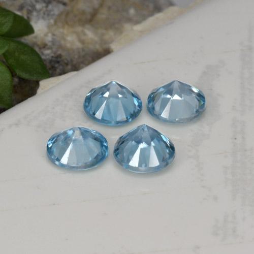 2,00 ct natürliche blauer Zirkon-Edelsteine, Rundschliff, VVS-VS