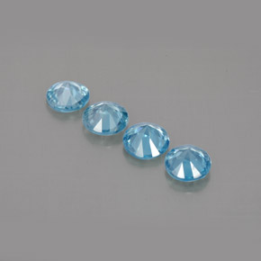  ct natürliche blauer Zirkon-Edelsteine, Rundschliff, VVS-VS
