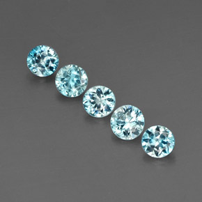  ct natürliche blauer Zirkon-Edelsteine, Rundschliff, VVS-VS