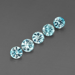  ct natürliche blauer Zirkon-Edelsteine, Rundschliff, VVS-VS