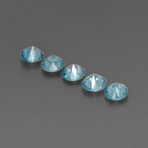  ct natürliche blauer Zirkon-Edelsteine, Rundschliff, VVS-VS