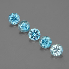  ct natürliche blauer Zirkon-Edelsteine, Rundschliff, VVS-VS