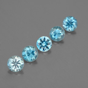  ct natürliche blauer Zirkon-Edelsteine, Rundschliff, VVS-VS
