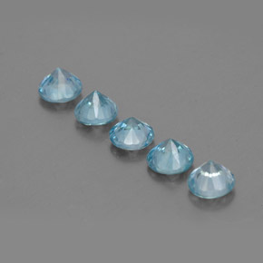  ct natürliche blauer Zirkon-Edelsteine, Rundschliff, VVS-VS