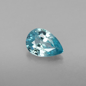 0,86 ctw natürlicher blauer Zirkon, Birnenform, VVS